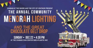 Annual Community Menorrah Lighting & Great Gelt Drop @ Chabad Chai Center