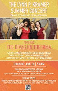Lynn P. Kramer Summer Concert - The Divas on the Bima @ Shirat Hayam
