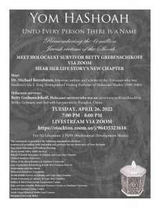 Yom HaShoah "Unto Every Person There is a Name" @ Zoom with Holocaust Resource Center