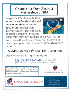 Create Your Own Abstract Masterpiece at Temple Beth Shalom @ Temple Beth Shalom, Brigantine NJ