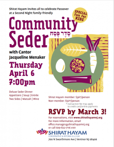 2nd Night Community Seder @ Shirat Hayam