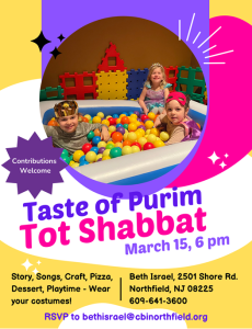 Taste of Purim-Tot Shabbat @ Beth Israel