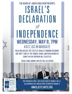BJE ISRAEL: The Declaration of Independence @ JCC Board Room