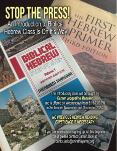STOP THE PRESS! An Introduction to Biblical Hebrew Class Is On It's Way!